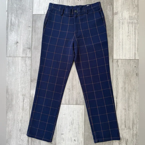 YuanLu Boys Navy Windowpane Plaid Suit Set Jacket Pants Size 12 Formal - Picture 3 of 14